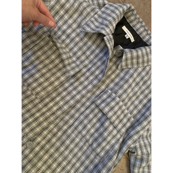 PacSun XS/S Quilted Lined Plaid Shacket Black Gray White Check Button Down Shirt - Picture 11 of 11